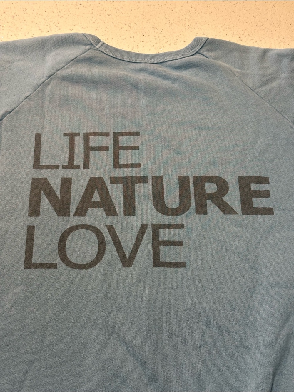 FREECITY Life Nature Love I ❤️ You Raglan Crewneck Sweatshirt Made in USA EUC - Picture 6 of 16